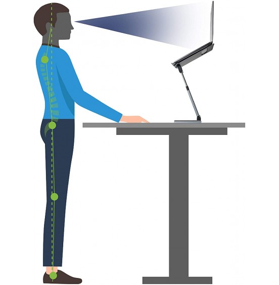 Ergonomic Laptop stand for desk, Adjustable height up to 20", Laptop riser computer stand for laptop, Portable laptop stands, Fits MacBook, Laptops 10 15 17 inches, Laptop holder and Laptop desk stand